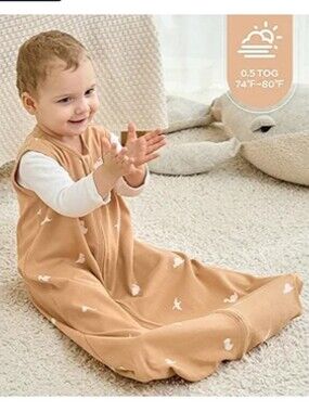 JELLYMONI BNWT COTTON Baby Sleep Sack - DINO Print - Small O - 6 M